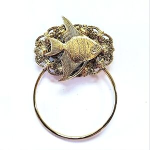 ANGEL FISH EYEGLASS GLASSES HOLDER BROOCH